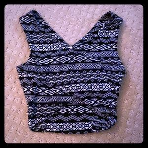 Low cut v-neck crop top